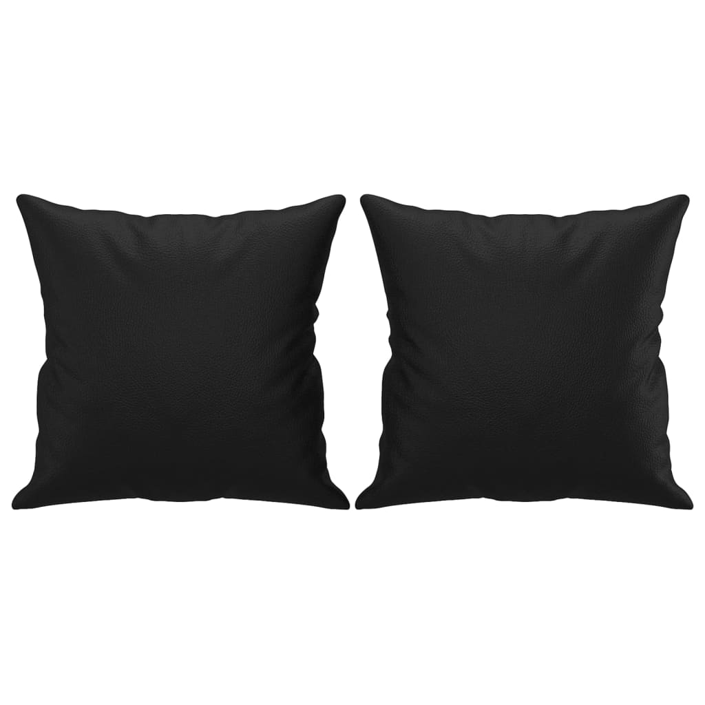 Sofá 2 lugares + almofadas decoração 140 cm couro artif. preto