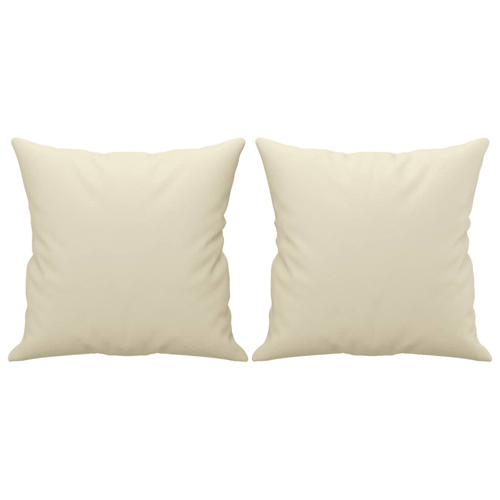 Sofá 2 lugares + almofadas decorativas 140cm couro artif. creme