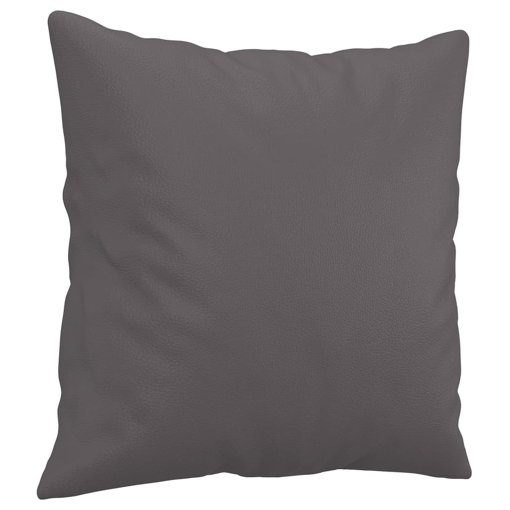 Sofá 2 lugares + almofadas decorativas 140cm couro artif. cinza