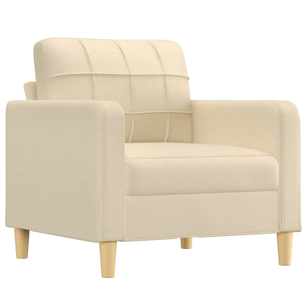 Poltrona com apoio de pés 60 cm tecido cor creme