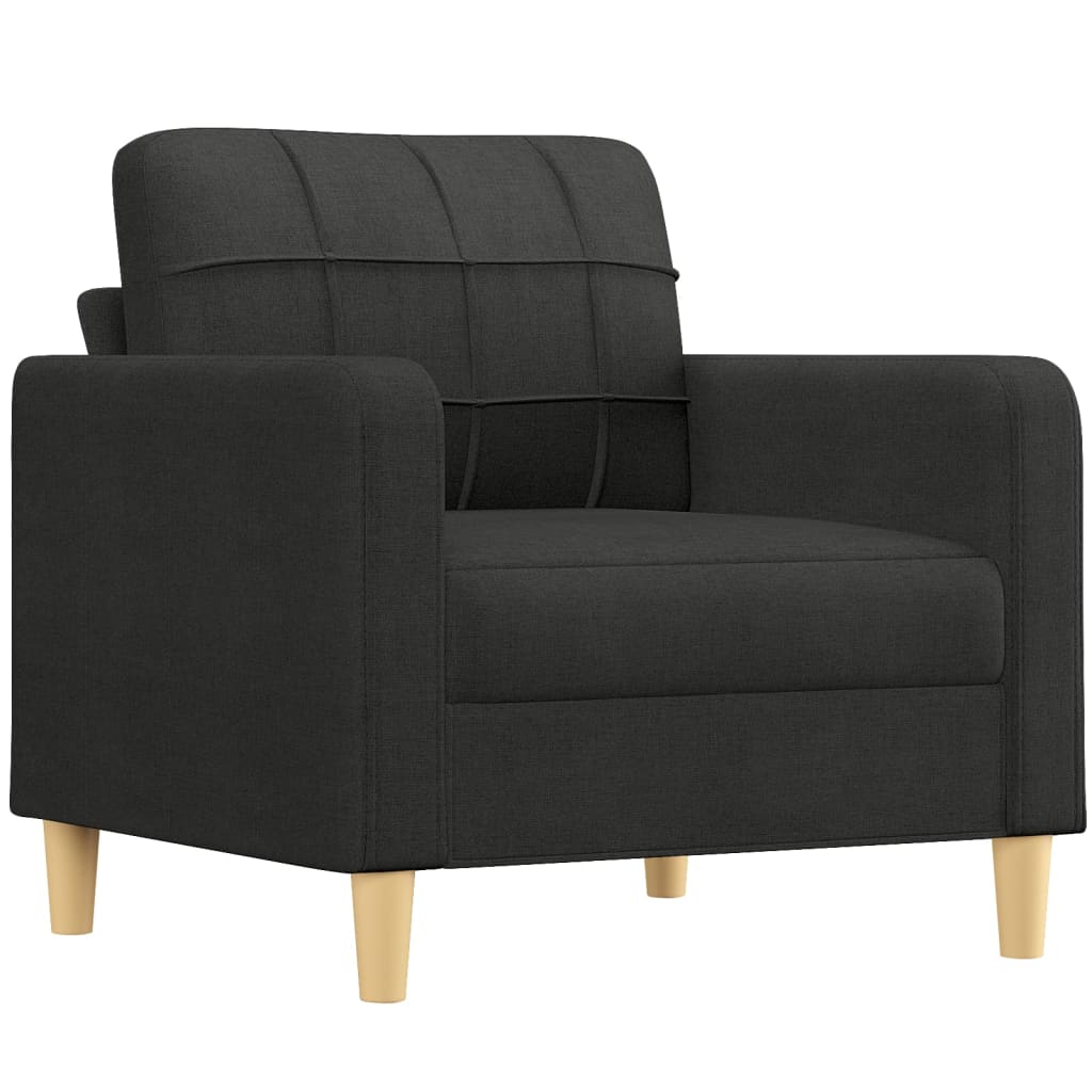 Poltrona com apoio de pés 60 cm tecido preto
