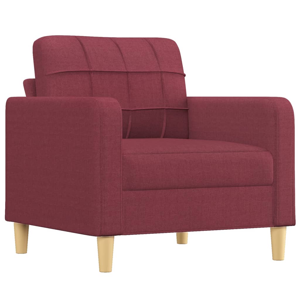 Poltrona com apoio de pés 60 cm tecido vermelho tinto