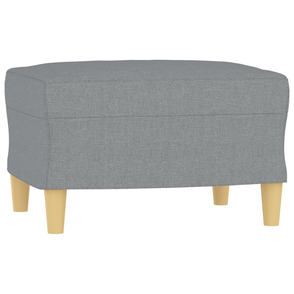 Poltrona com apoio de pés 60 cm tecido cinzento-claro