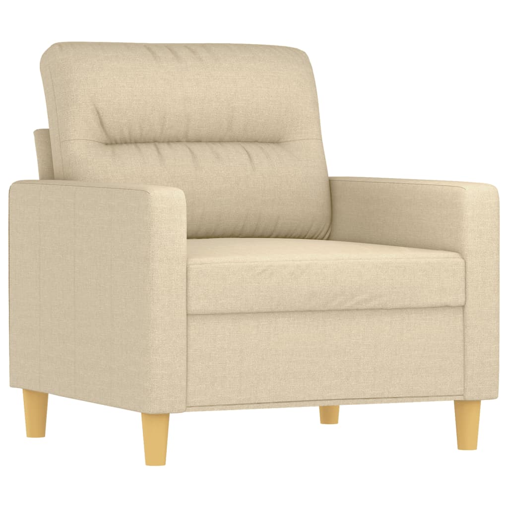 Poltrona com apoio de pés 60 cm tecido cor creme
