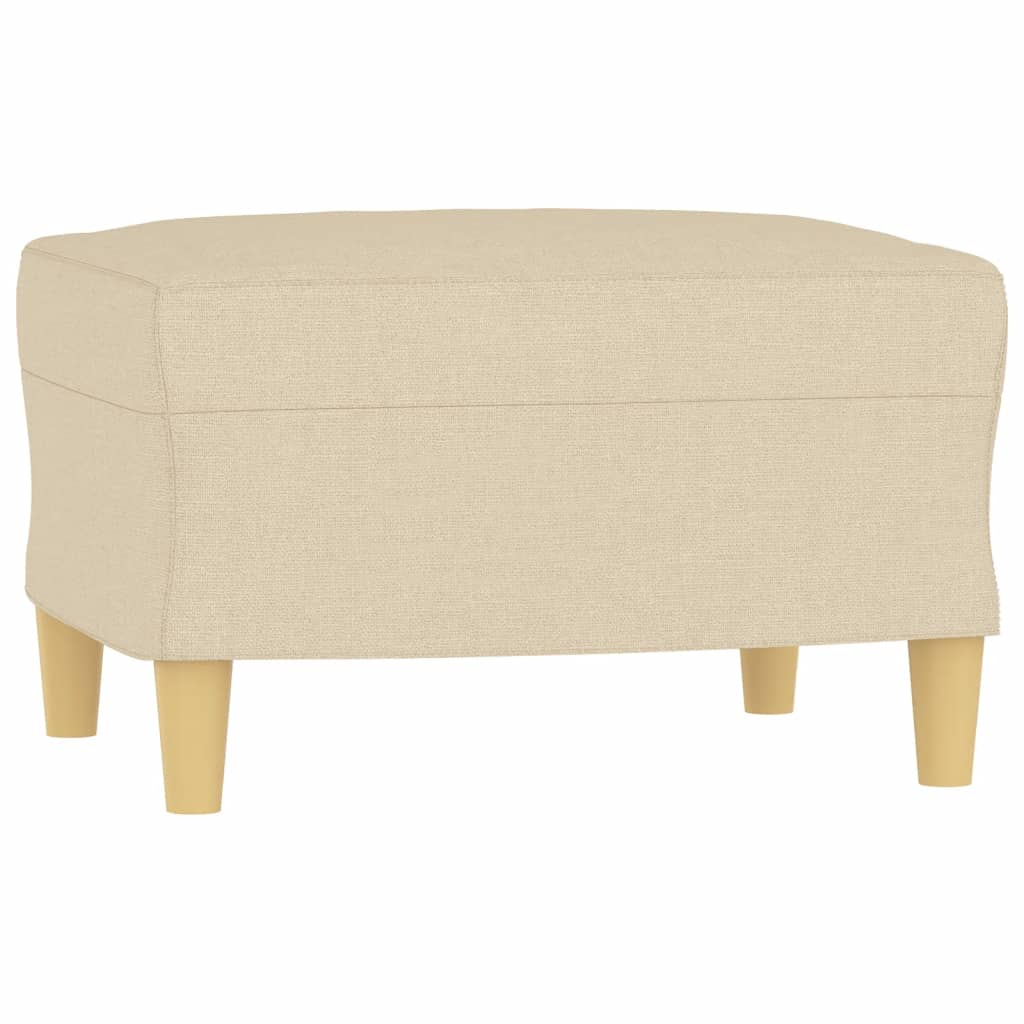 Poltrona com apoio de pés 60 cm tecido cor creme