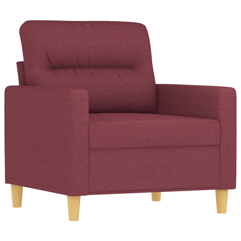 Poltrona com apoio de pés 60 cm tecido vermelho tinto