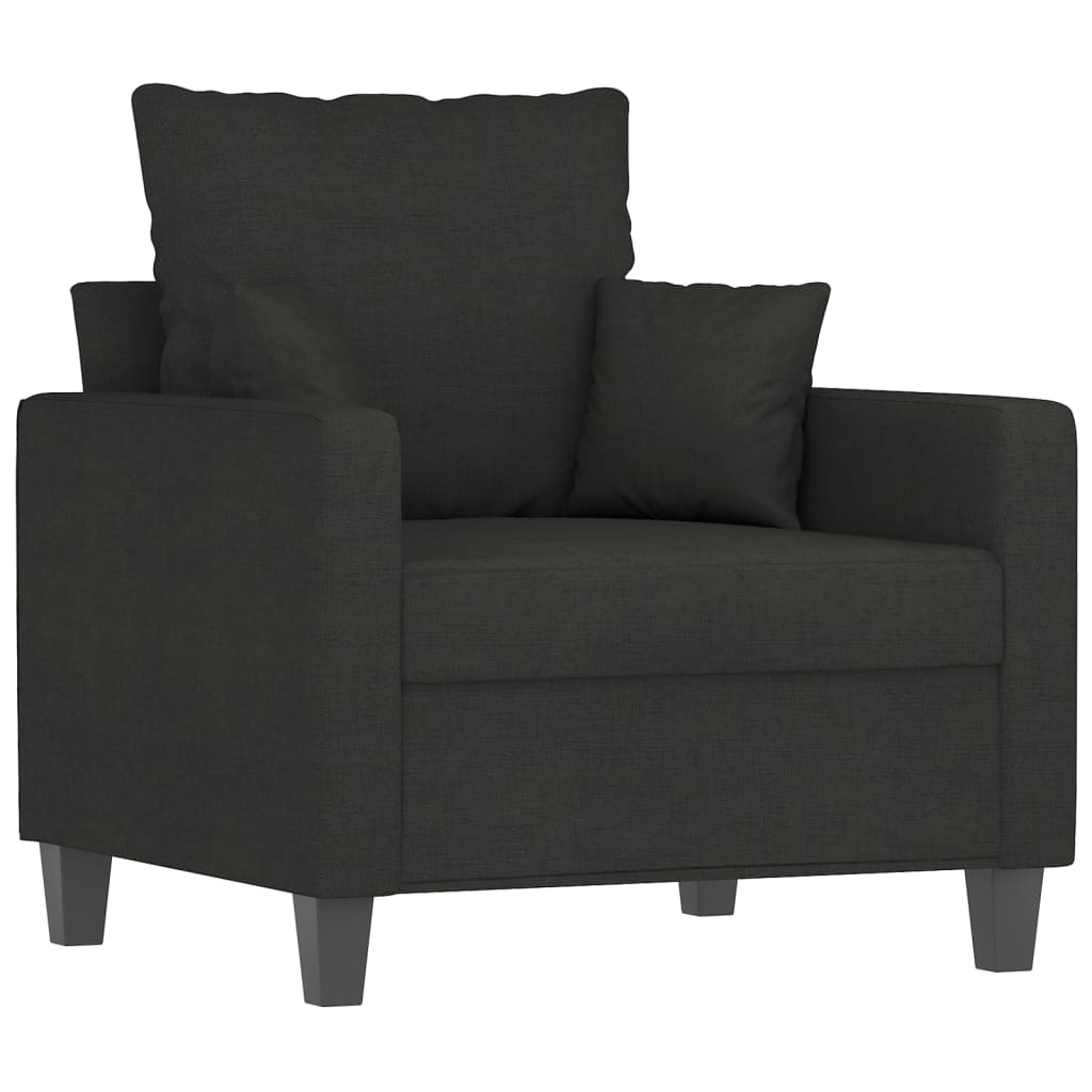 Poltrona com apoio de pés 60 cm tecido preto