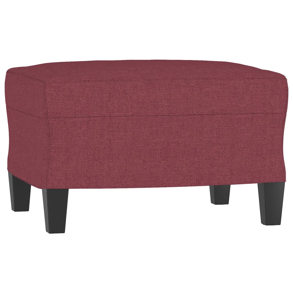 Sofá de 3 lugares com apoio de pés 180 cm tecido vermelho tinto