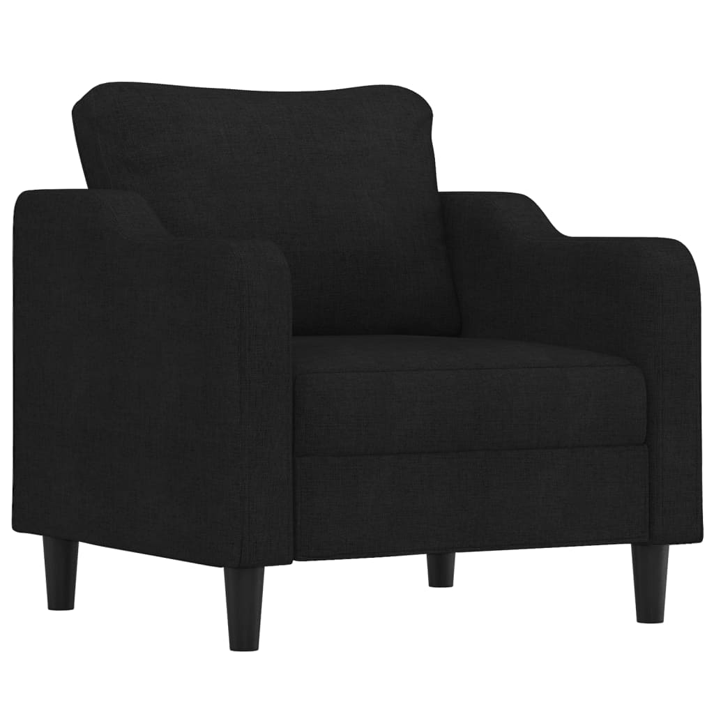 Poltrona com apoio de pés 60 cm tecido preto