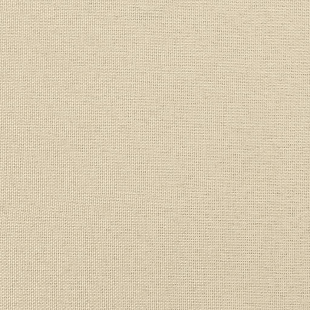 Sofá de 3 lugares com apoio de pés 180 cm tecido cor creme