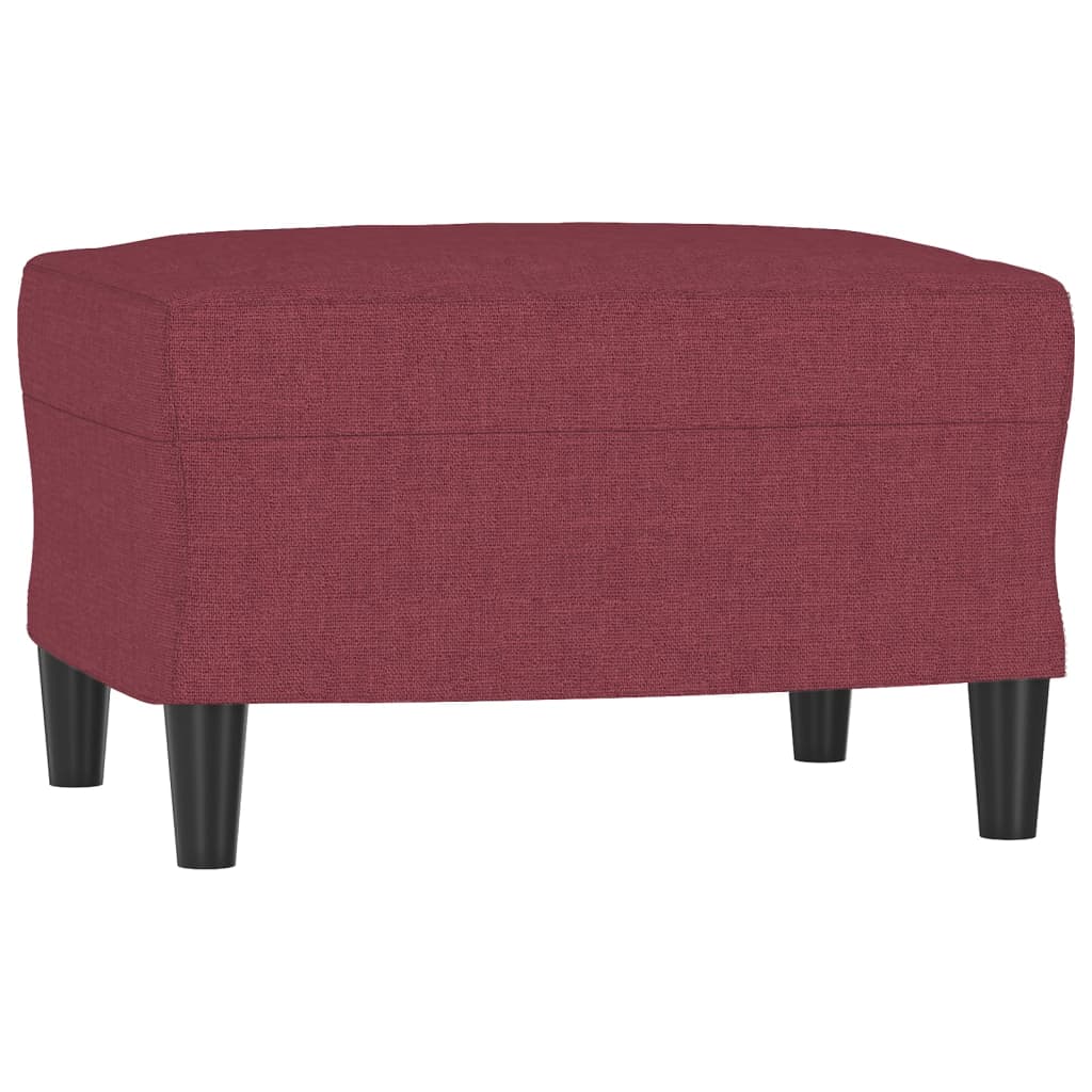 Sofá de 3 lugares com apoio de pés 180 cm tecido vermelho tinto