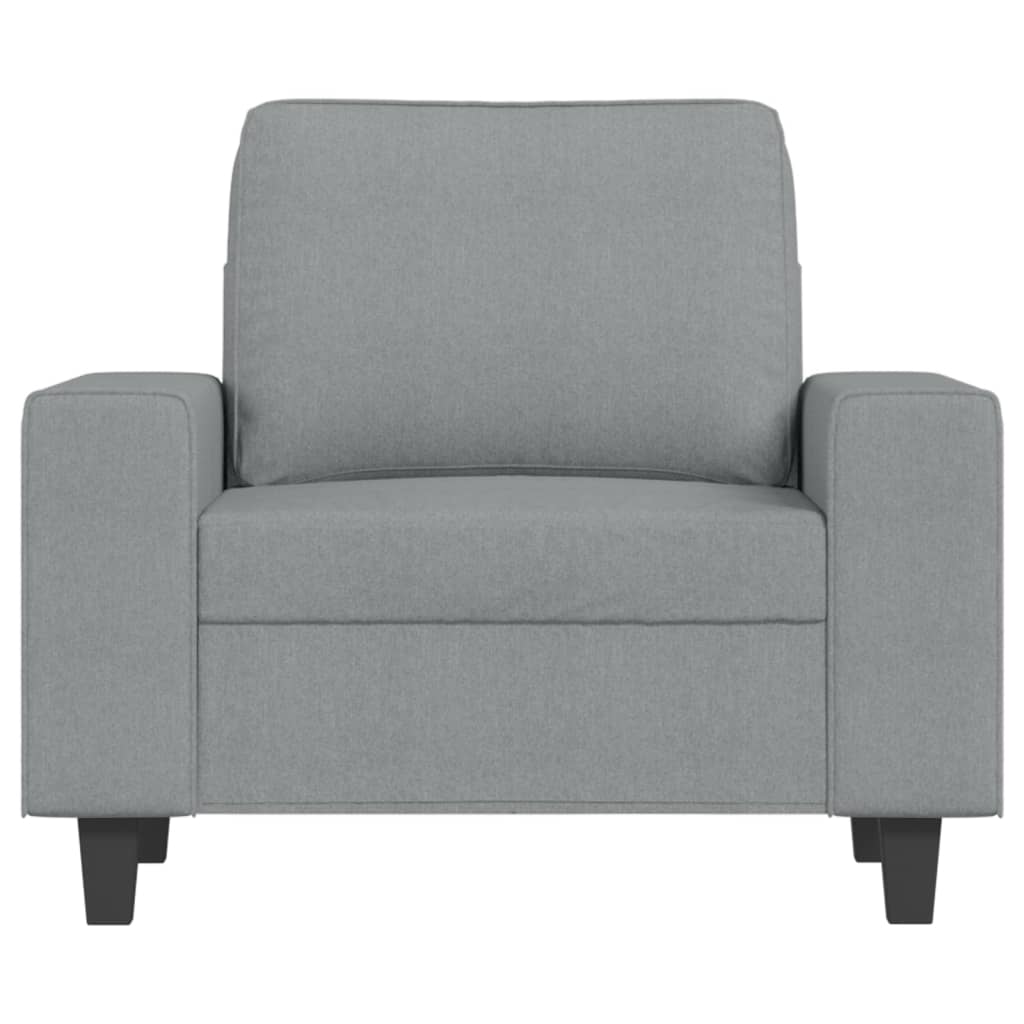 Poltrona com apoio de pés 60 cm tecido cinzento-claro