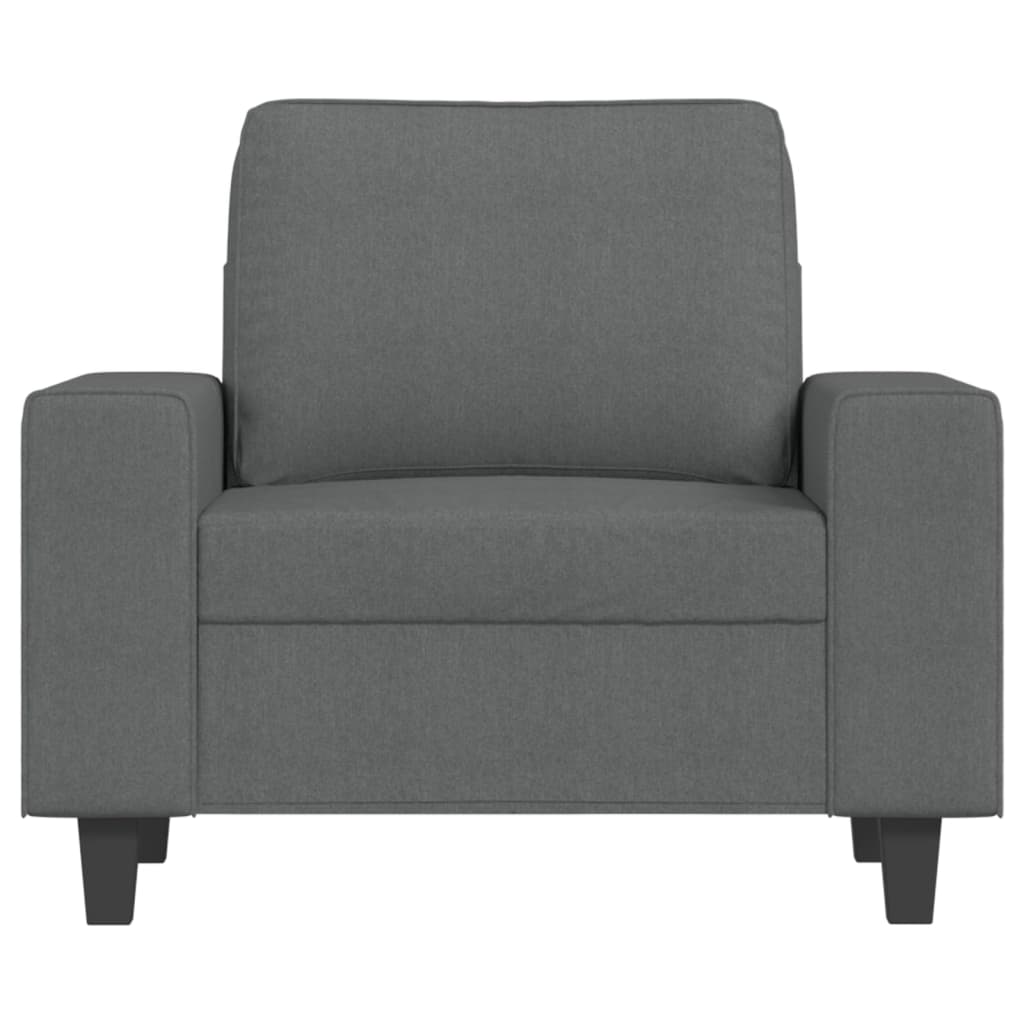 Poltrona com apoio de pés 60 cm tecido cinzento-escuro