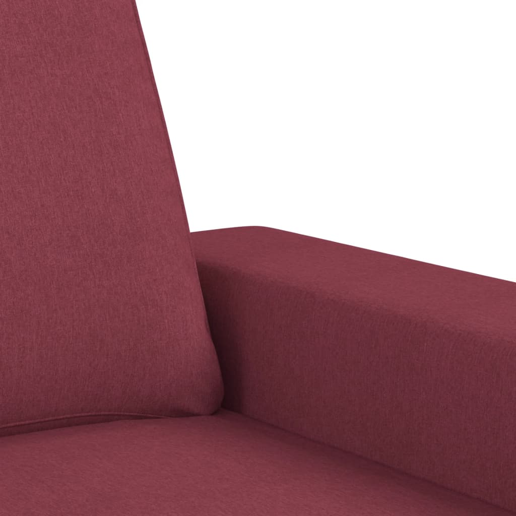 Sofá de 3 lugares com apoio de pés 180 cm tecido vermelho tinto