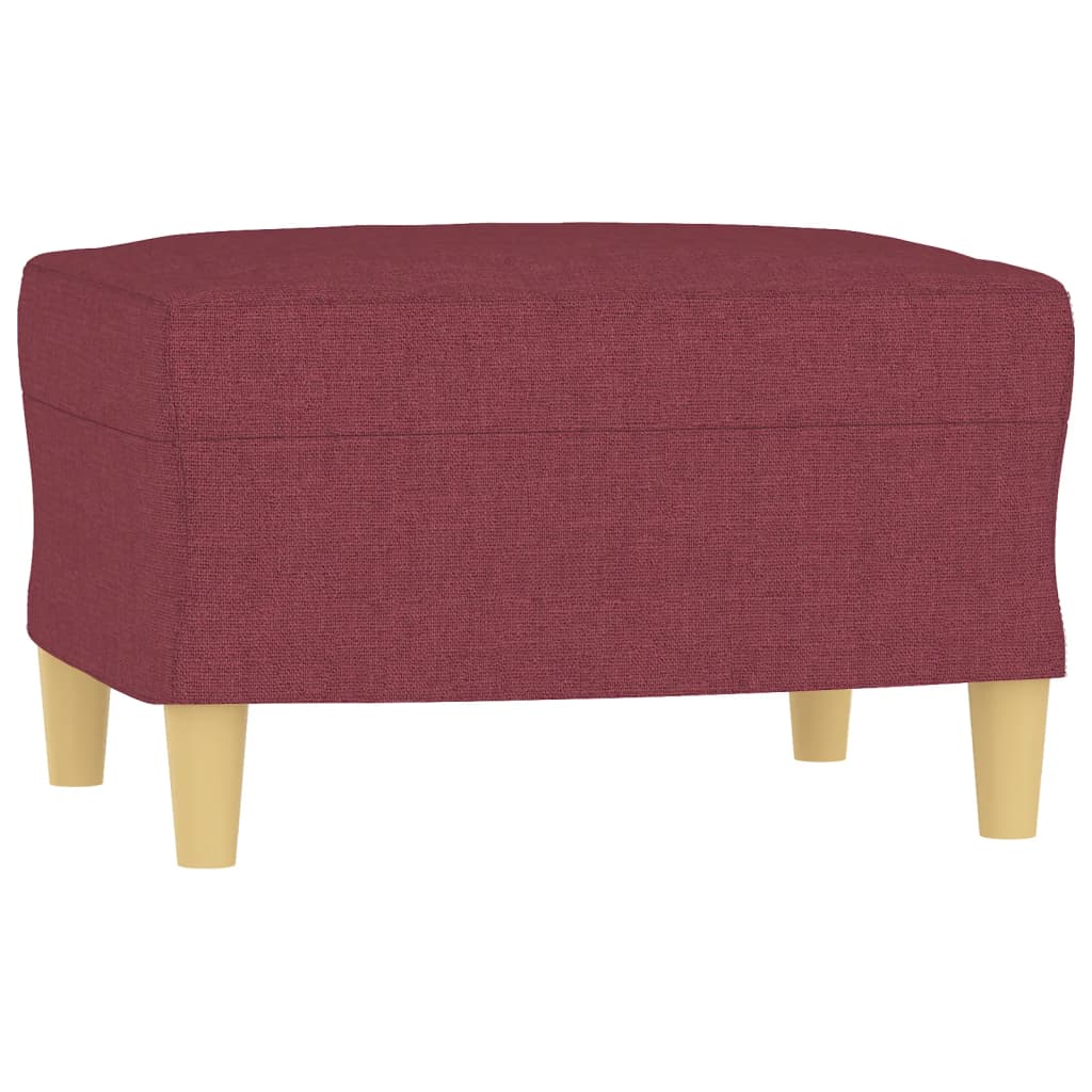 Poltrona com apoio de pés 60 cm tecido vermelho tinto