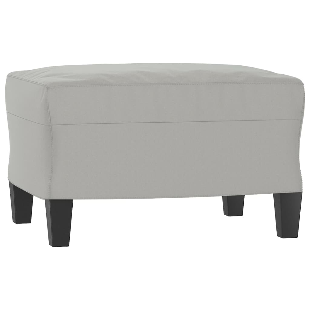 Poltrona c/ apoio de pés 60 cm tecido de microfibra cinza-claro