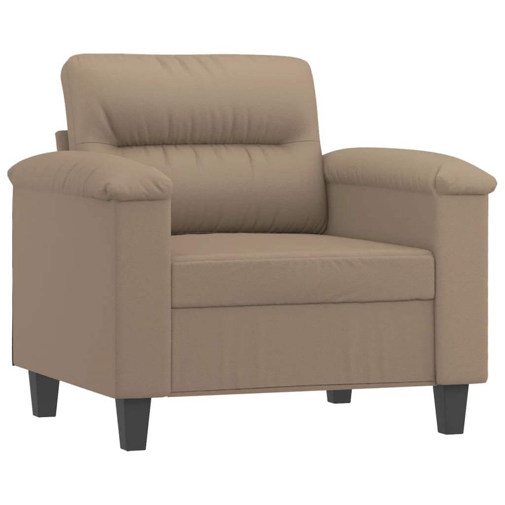 Poltrona com apoio de pés 60 cm couro artificial cappuccino