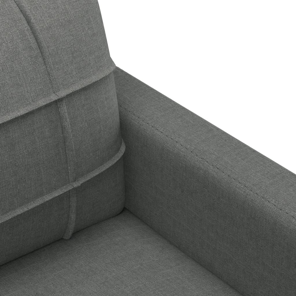 3 pcs sofa set with cushions dark grey fabric