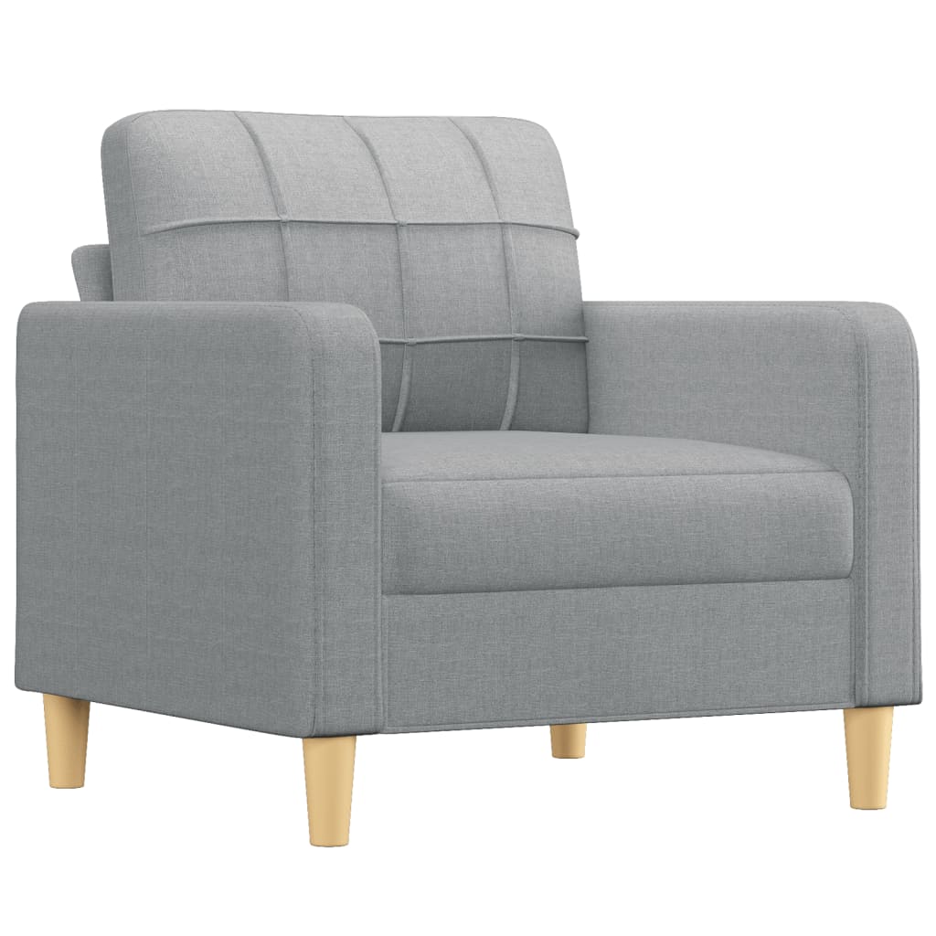 4 pcs conjunto de sofás com almofadões tecido cinzento-claro