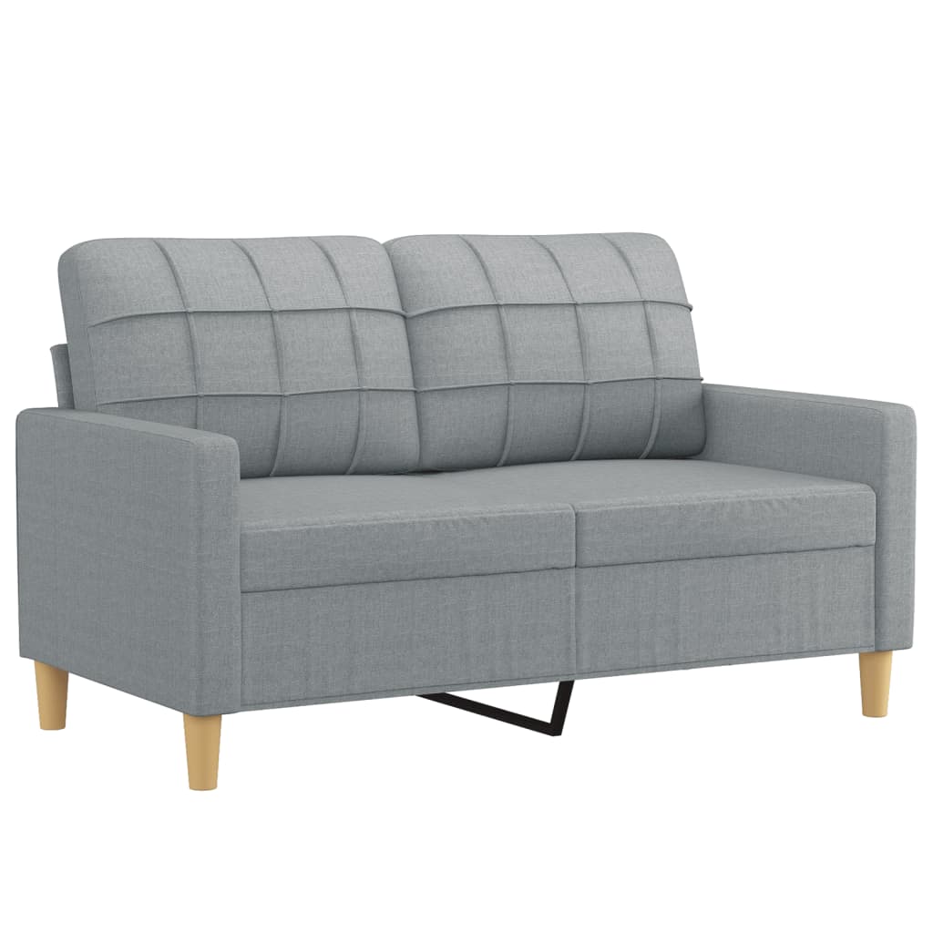 4 pcs conjunto de sofás com almofadões tecido cinzento-claro