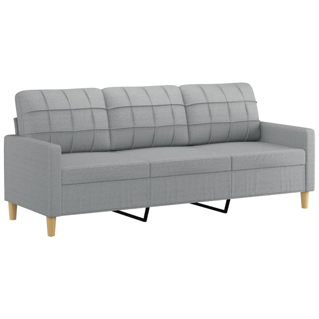 4 pcs conjunto de sofás com almofadões tecido cinzento-claro