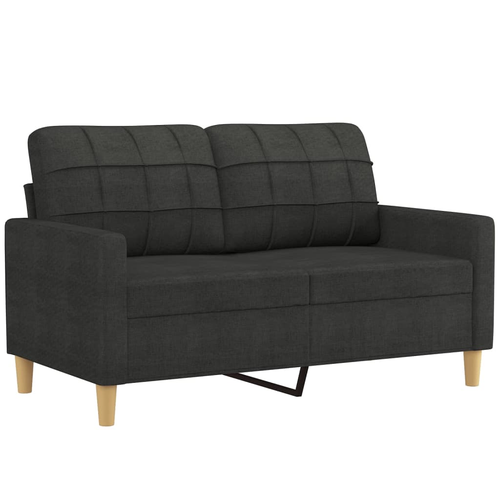 4 pcs conjunto de sofás com almofadões tecido preto