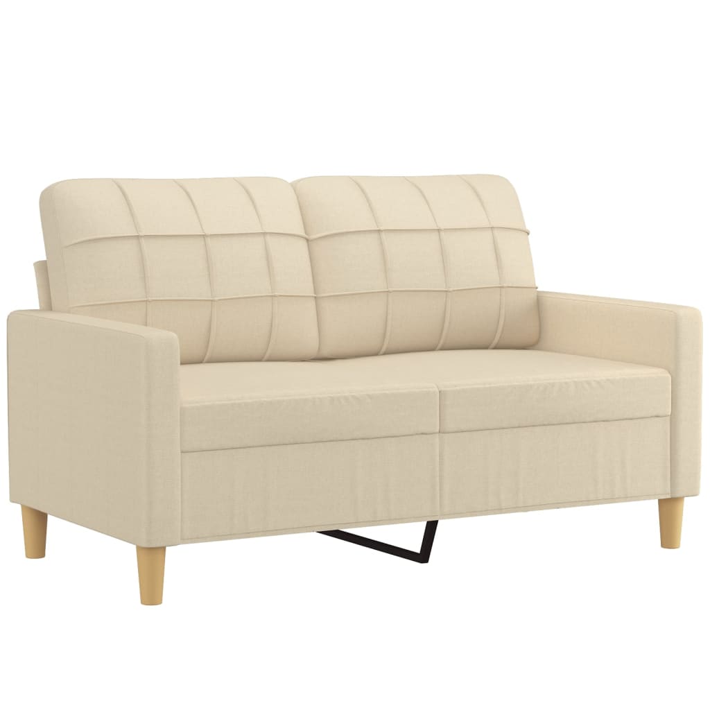 2 pcs conjunto de sofás com almofadões tecido cor creme