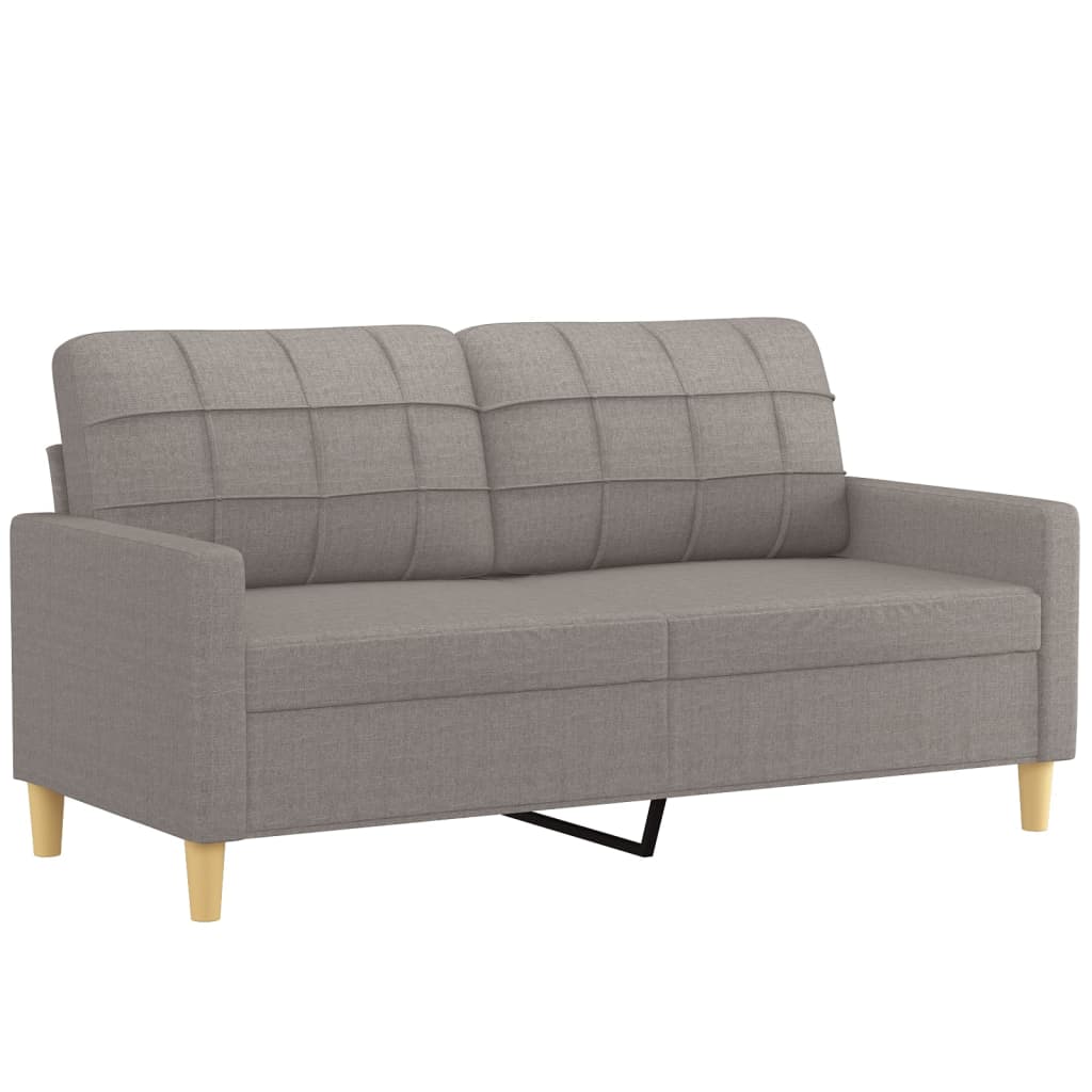 3 pcs conjunto de sofás com almofadas tecido cinza-acastanhado