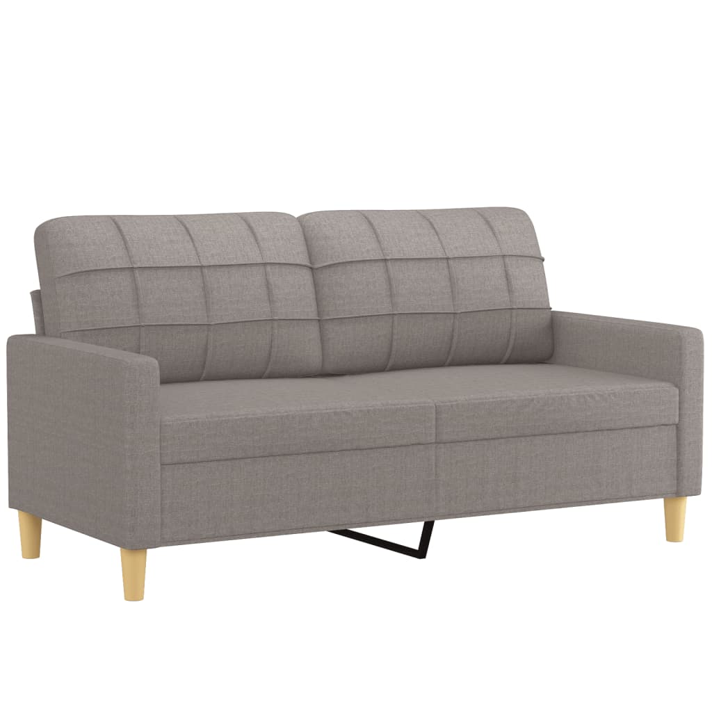 3 pcs conjunto de sofás com almofadas tecido cinza-acastanhado