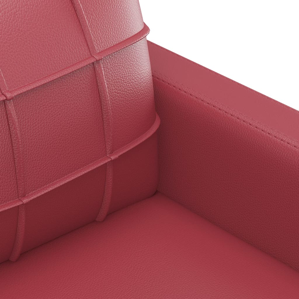 2 pcs sofa set with red faux leather cushions