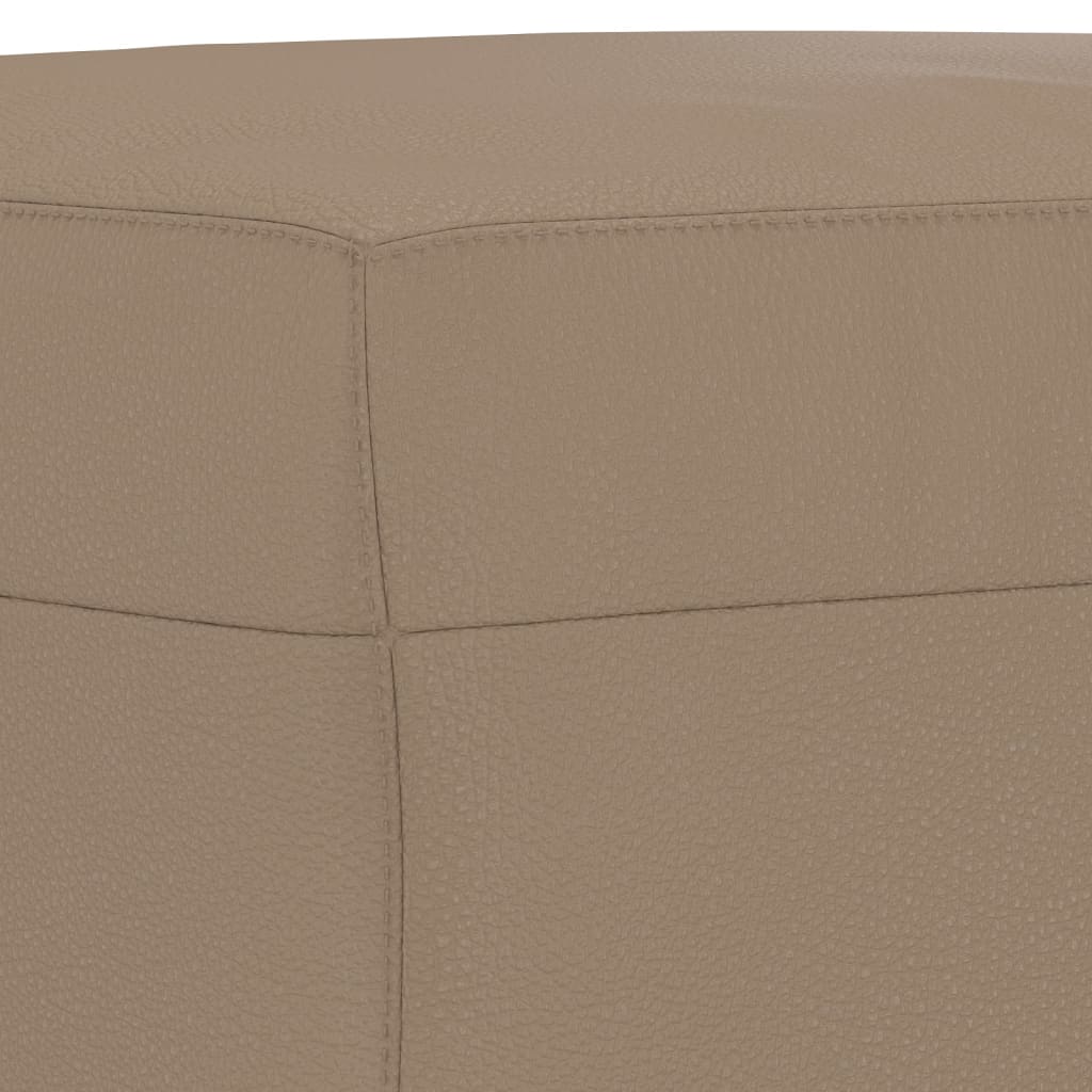 3 pcs conjunto sofás c/ almofadões couro artificial cappuccino