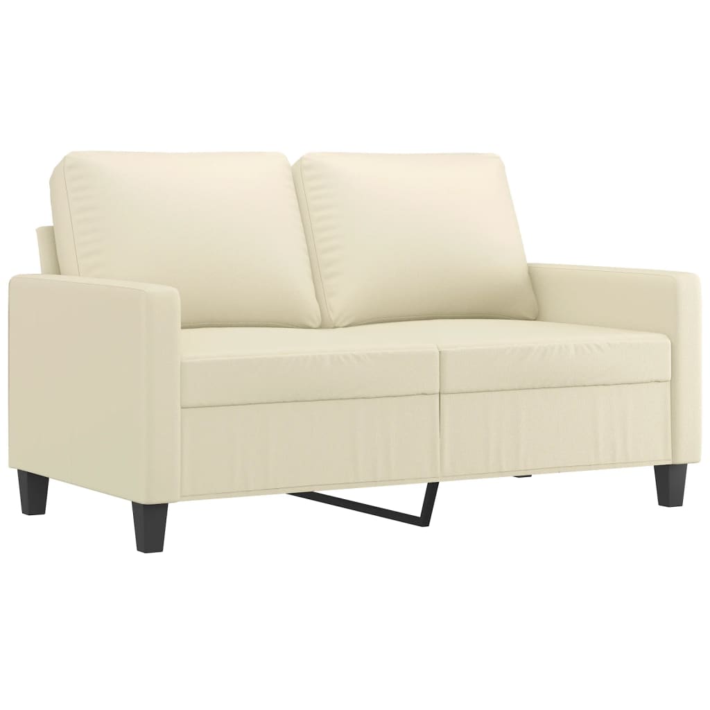 3 pcs sofa set with cushions cream colored artificial leather