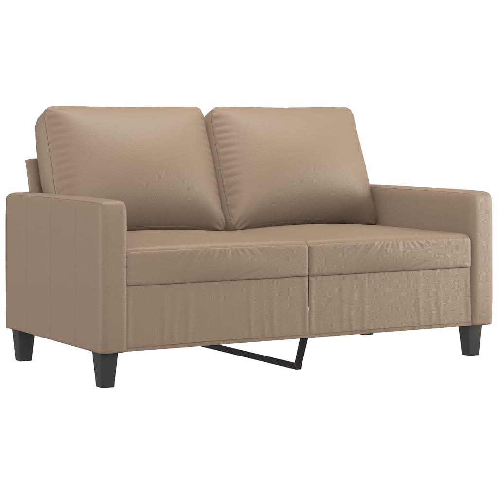 4 pcs conjunto sofás c/ almofadões couro artif. cor cappuccino