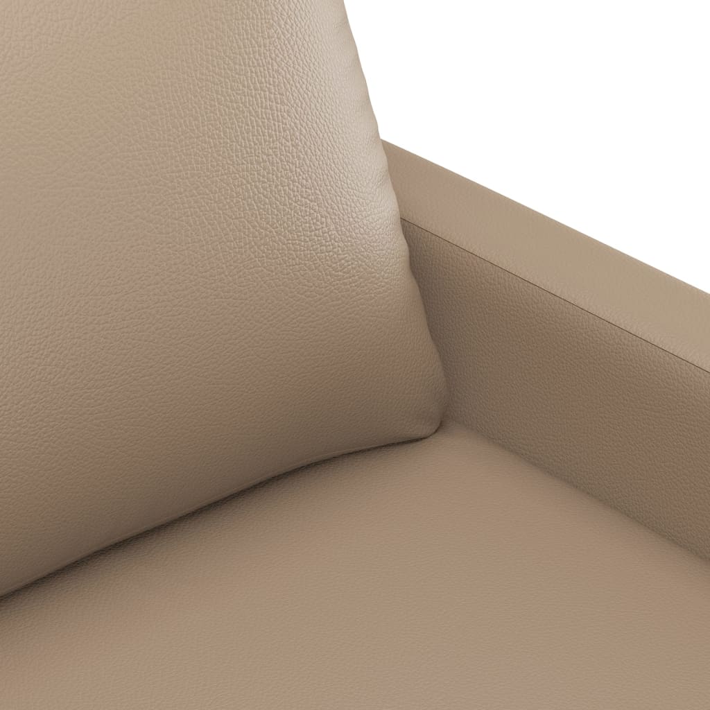 2 pcs sofa set with artificial leather cushions in cappuccino color