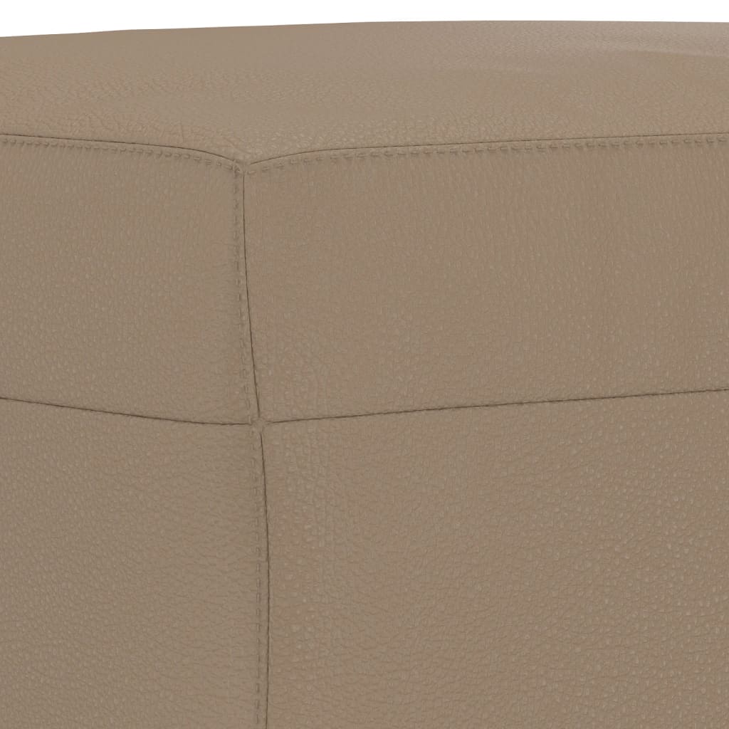 3 pcs conjunto sofás c/ almofadões couro artificial cappuccino