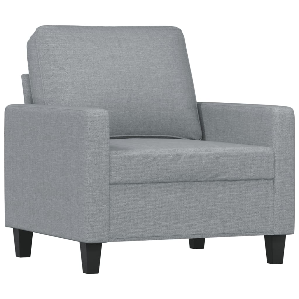 3 pcs sofa set with cushions light grey fabric