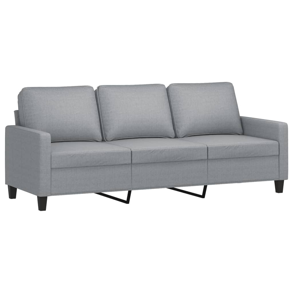 3 pcs sofa set with cushions light grey fabric