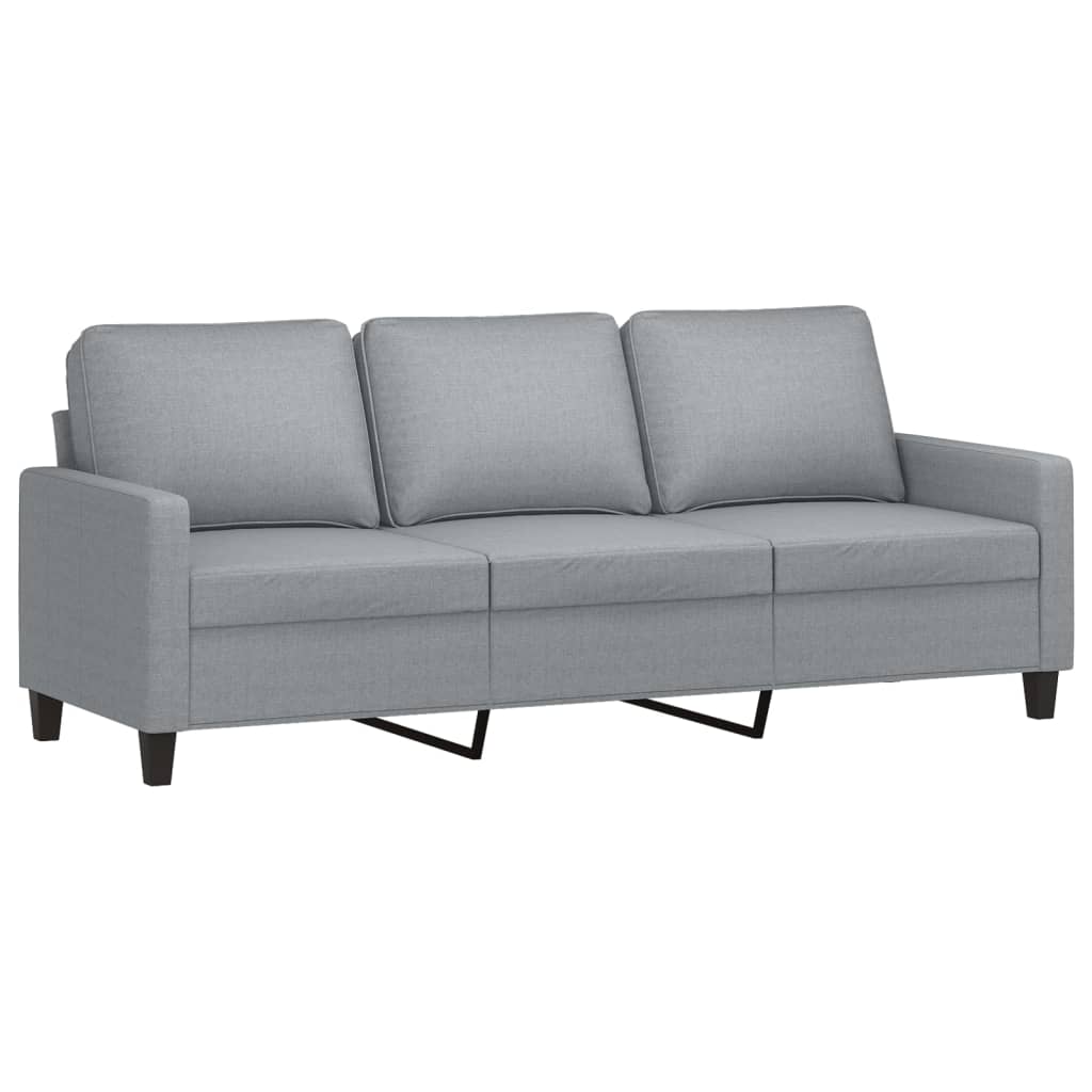 4 pcs conjunto de sofás com almofadões tecido cinzento-claro
