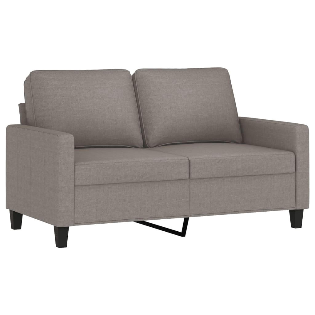 2 pcs conjunto de sofás com almofadões tecido cinza-acastanhado
