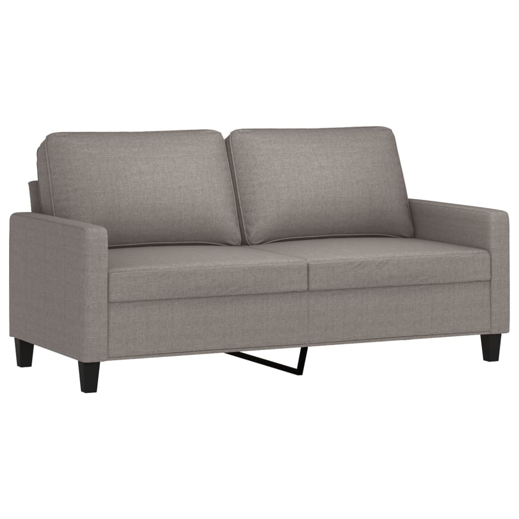 2 pcs conjunto de sofás com almofadões tecido cinza-acastanhado