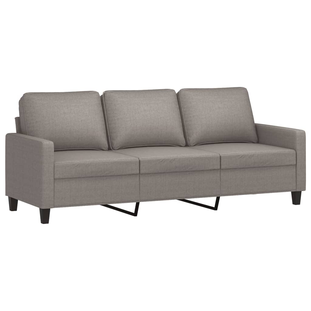2 pcs conjunto de sofás com almofadões tecido cinza-acastanhado