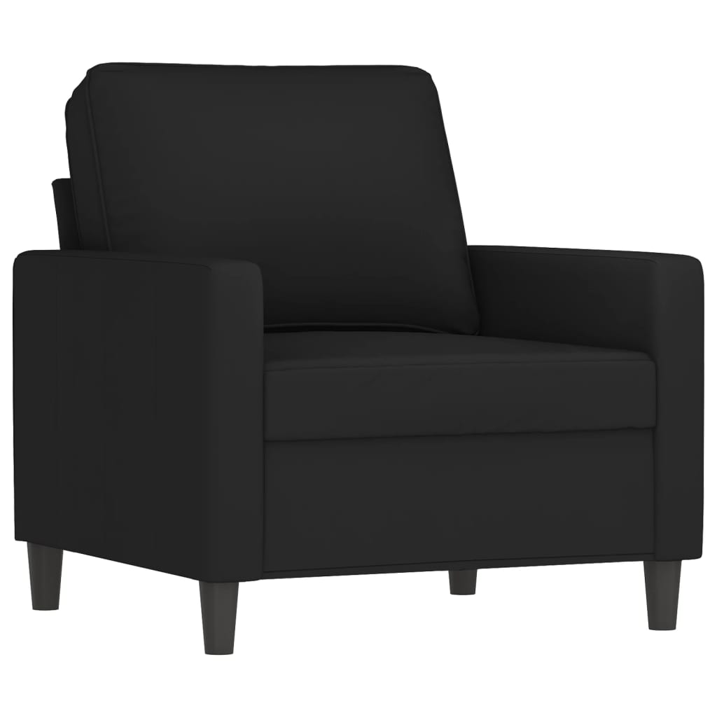 3 pcs conjunto de sofás com almofadões veludo preto