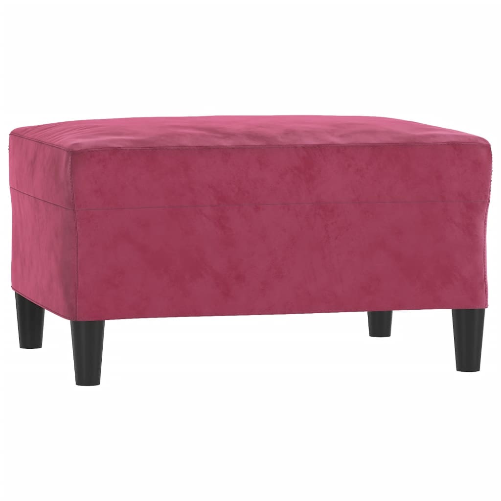3 pcs conjunto de sofás com almofadões veludo vermelho tinto