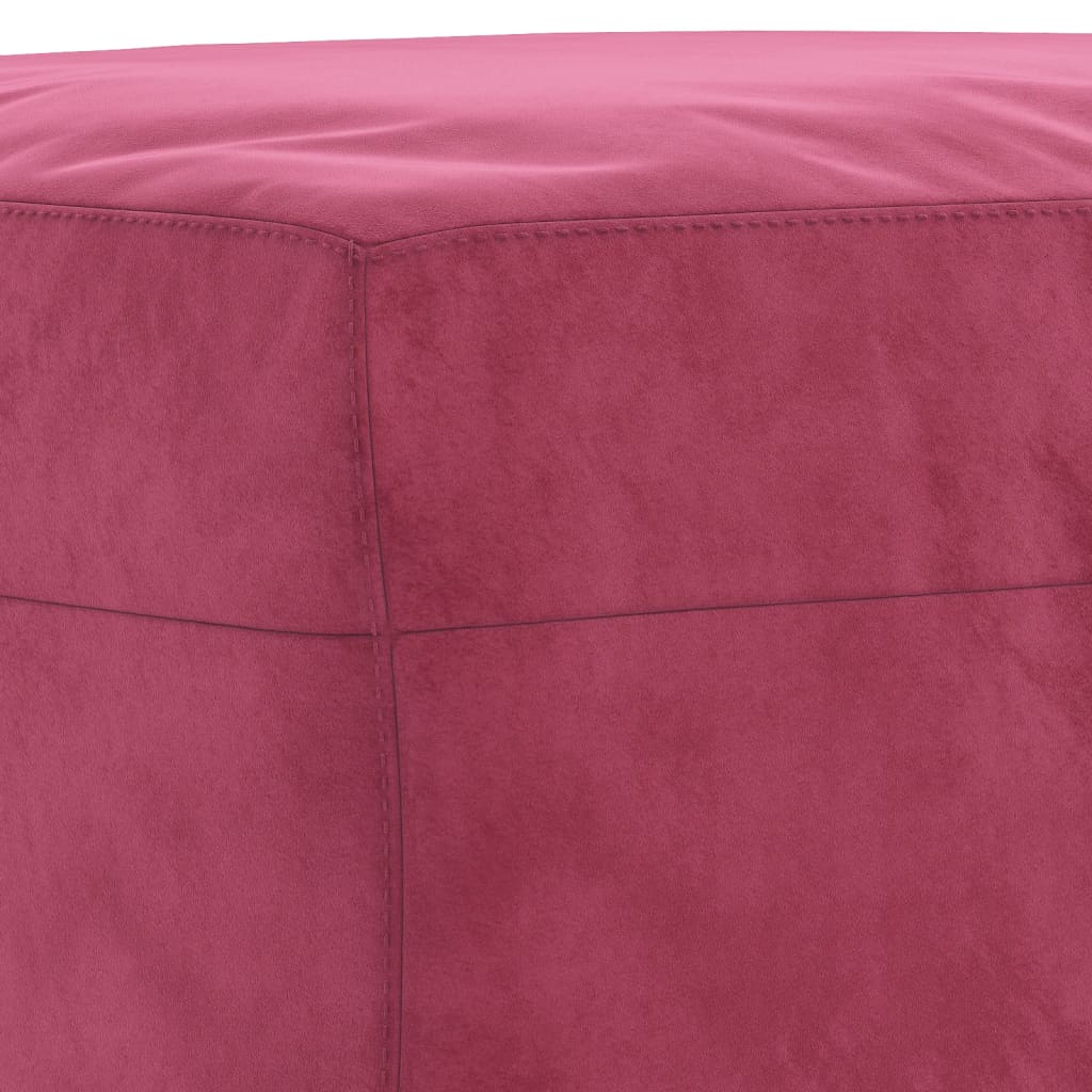 3 pcs conjunto de sofás com almofadões veludo vermelho tinto