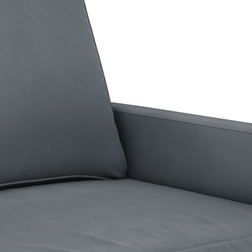 2 pcs sofa set with dark grey velvet cushions