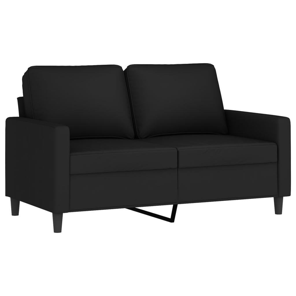 2 pcs conjunto de sofás com almofadões veludo preto