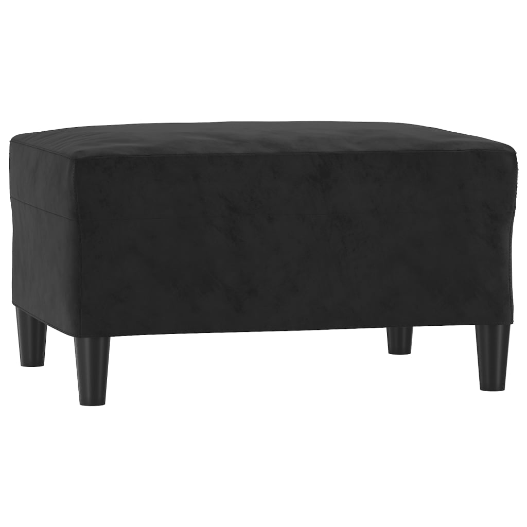 3 pcs conjunto de sofás com almofadões veludo preto