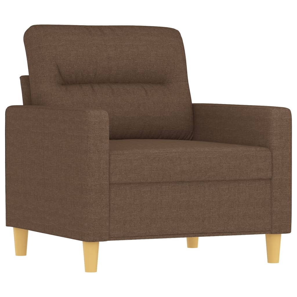 3 pcs sofa set with cushions brown fabric