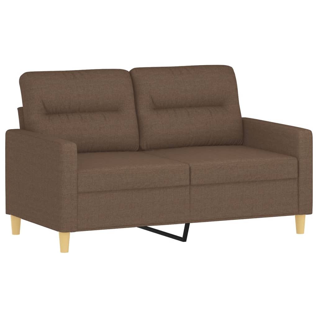 3 pcs sofa set with cushions brown fabric