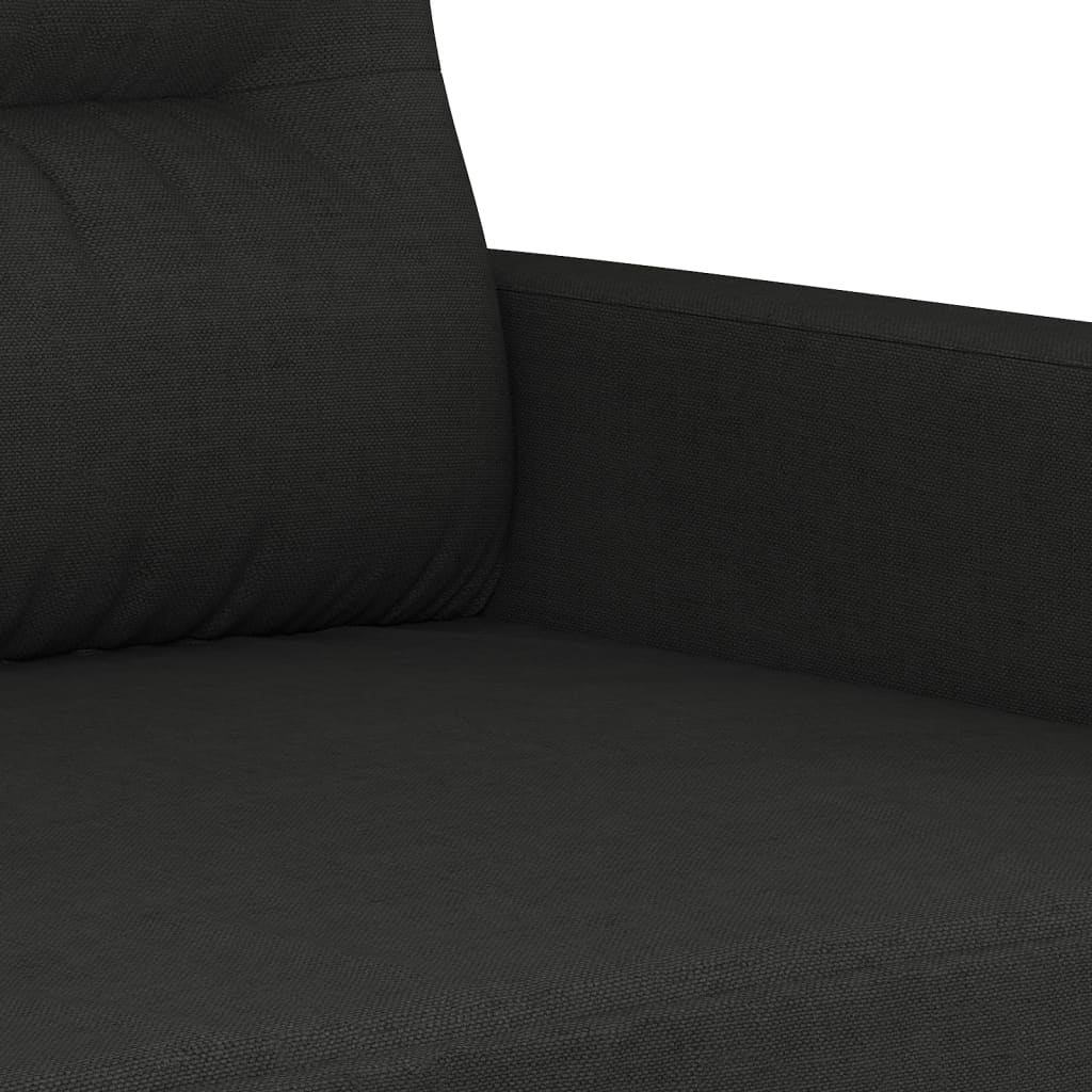 3 pcs sofa set with cushions black fabric